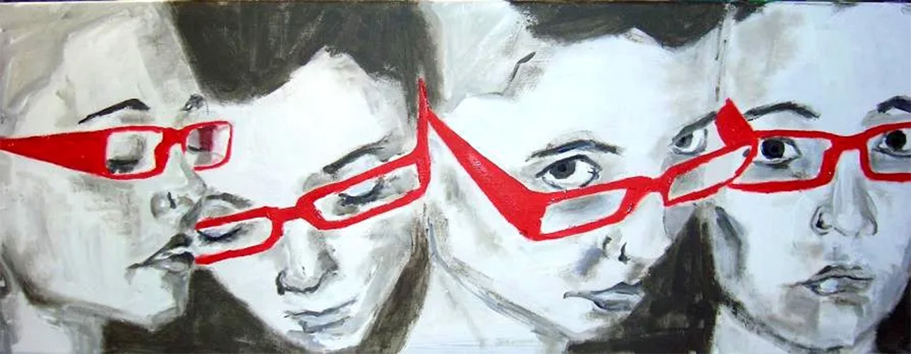 Selbstportrait x 4. Acryl auf Leinwand. unverkäuflich