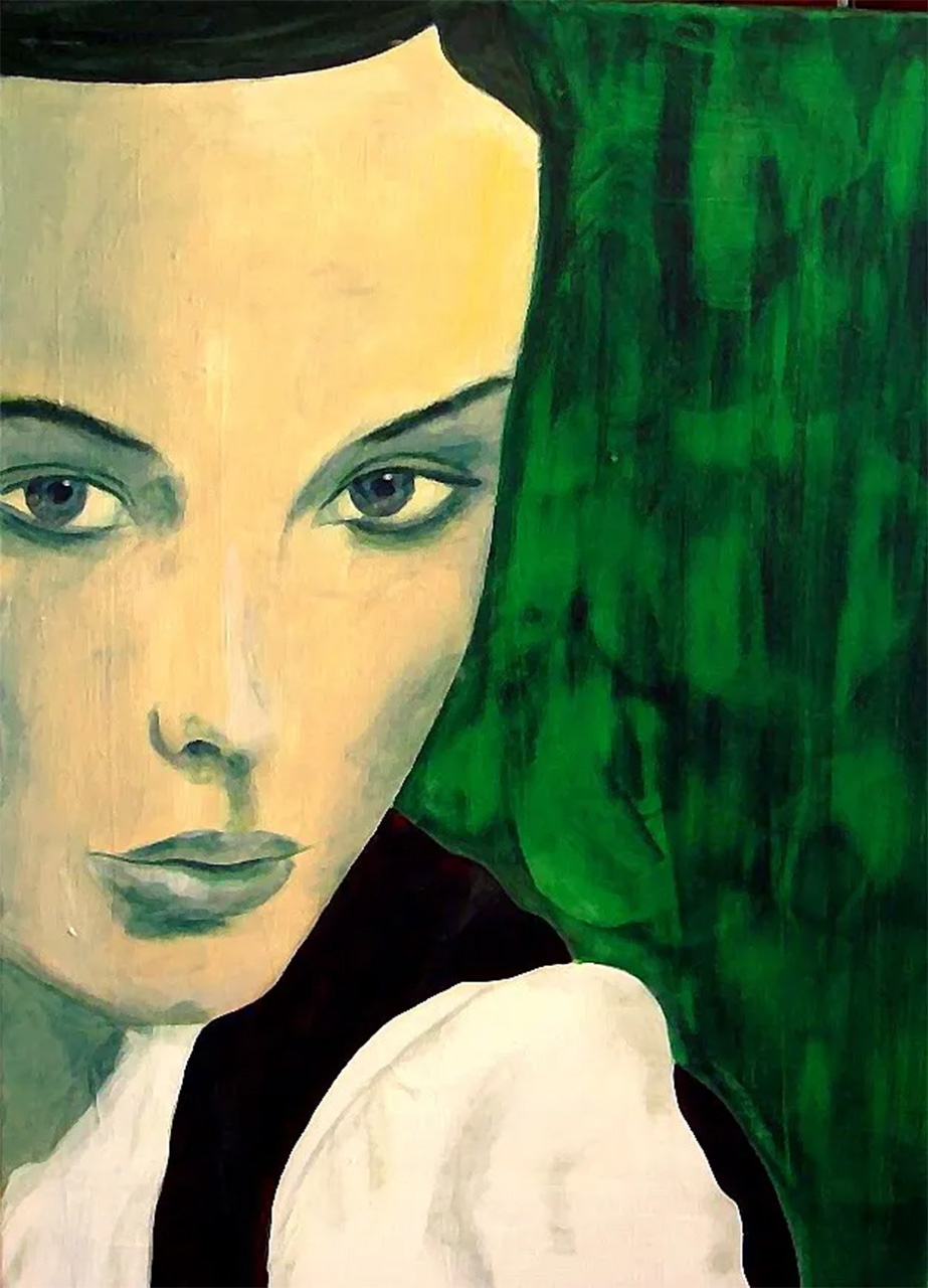 green lady. Acryl auf Leinwand. bereits verkauft